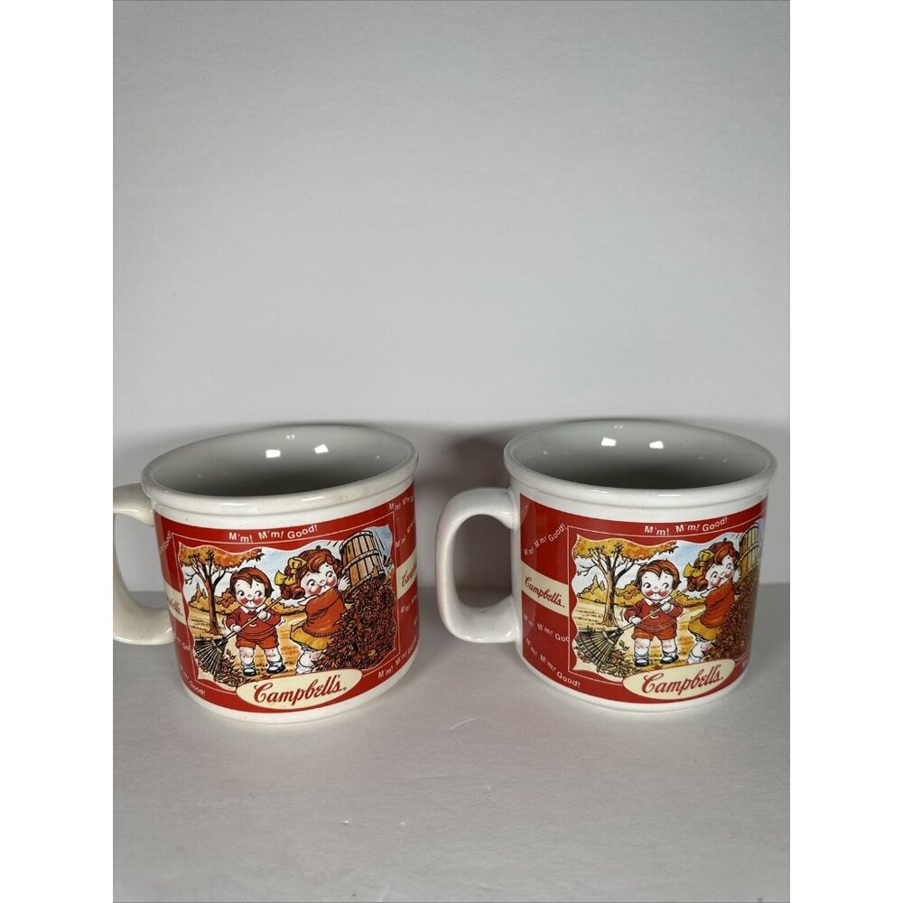 1998 set of 2 Campbell soup mugs produced for Houston harvest